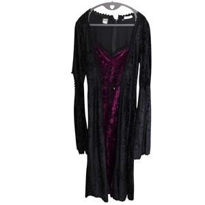Begotten Dress by Dilek Atasu Vintage 90s Gothic Size M Renaissance Velvet Maxi